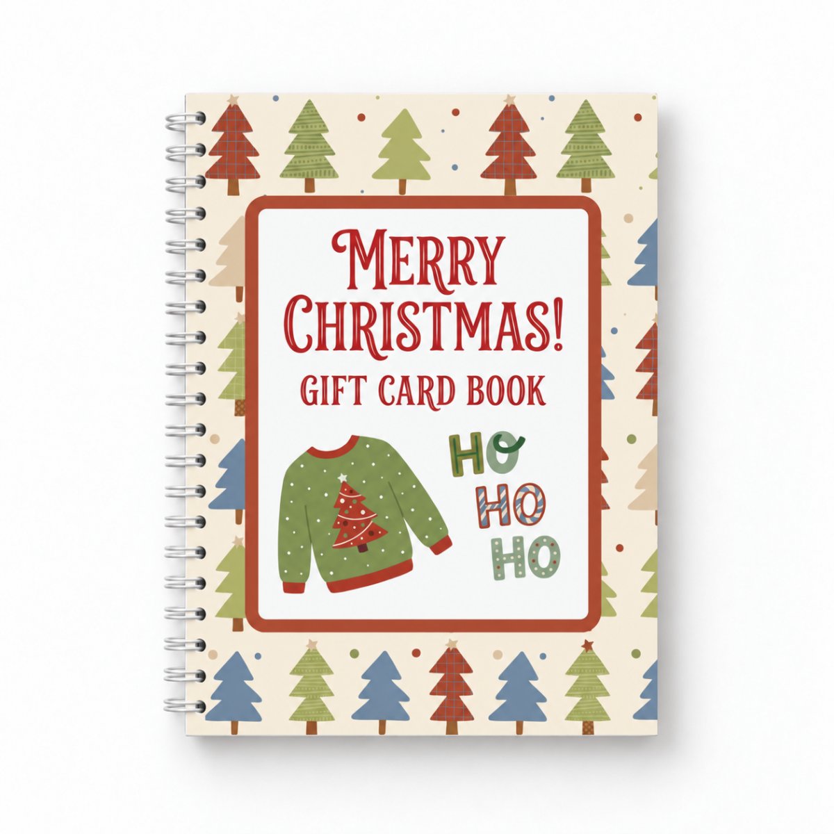 Christmas Gift Card Book For Him with green sweater cover
