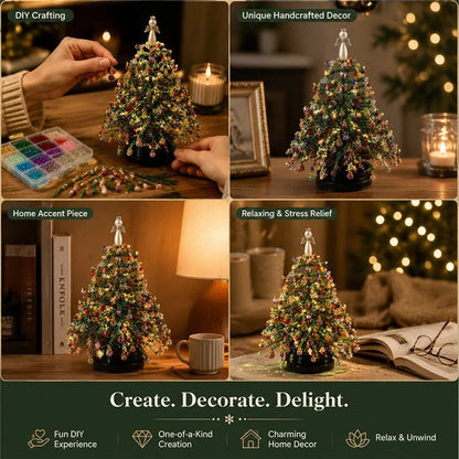 Create Decorate Delight lifestyle scenes of beaded tree gift and family craft moments