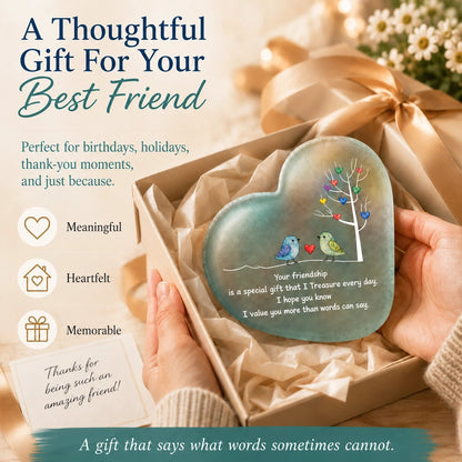 Thoughtful friendship gift box with sea glass keepsake
