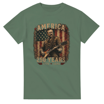 Teddy Roosevelt America 250 t-shirt military green