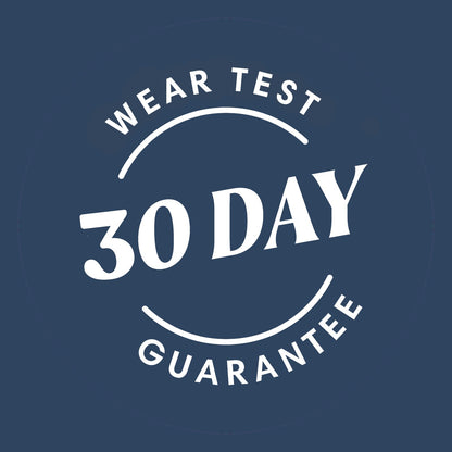 30-day wear test guarantee badge for herringbone waistcoat