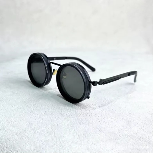 FlexVision adjustable round sunglasses black