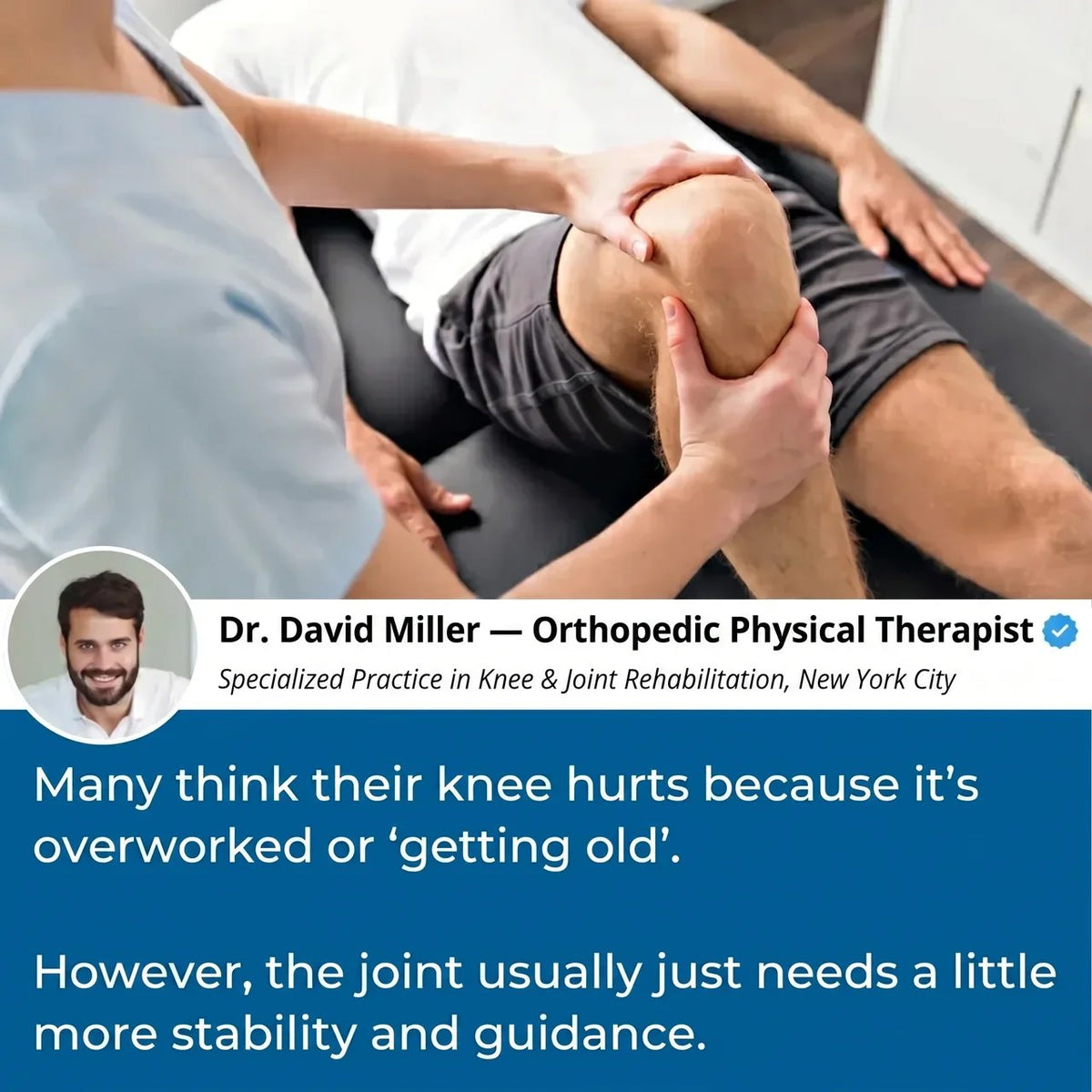Physical therapist endorsement for pre-cut knee kinesiology tape