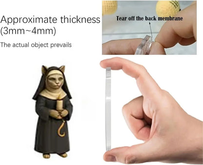 Medieval cat ornament thickness 3 to 4mm with peel-off protective back film
