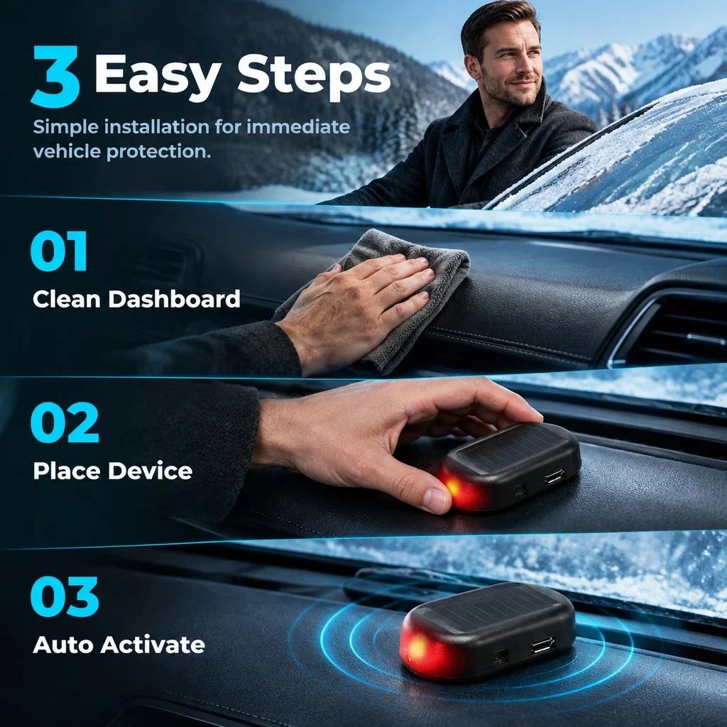 Dashboard antifreeze device placement illustration