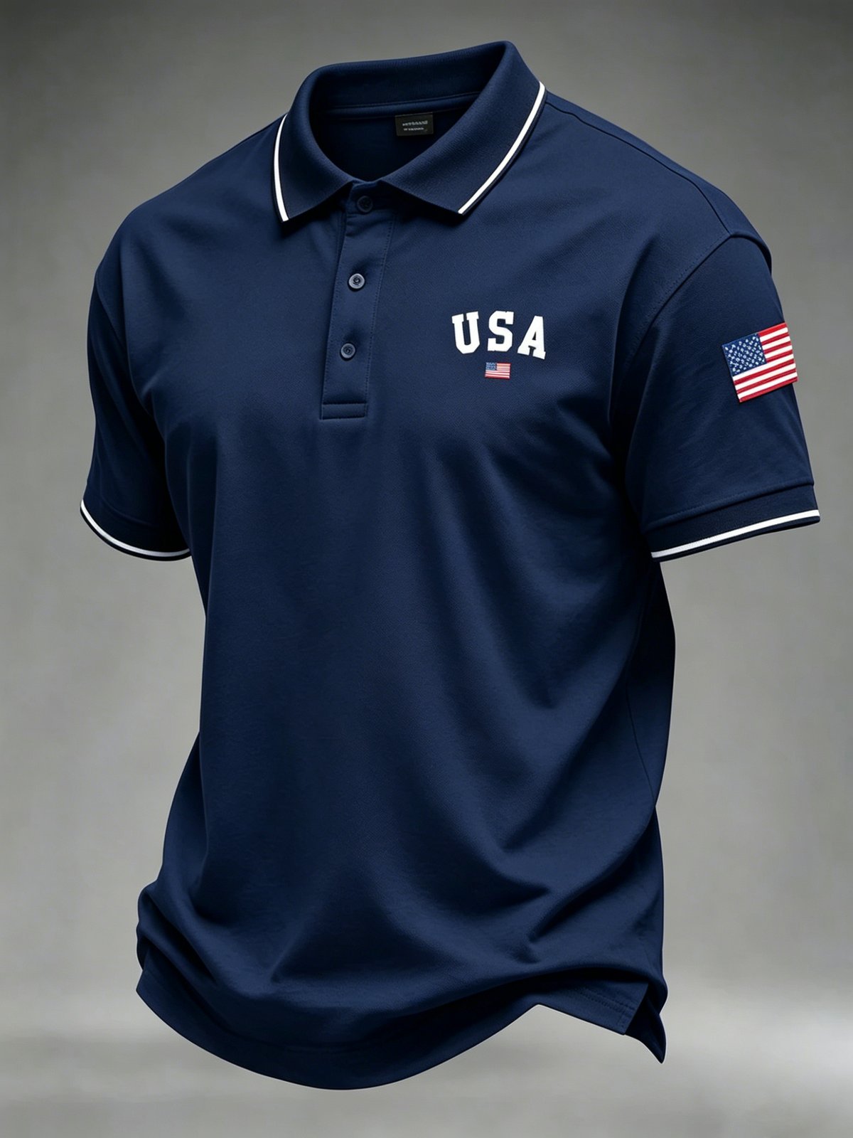 Dark Blue USA 250th anniversary independence day men's polo shirt