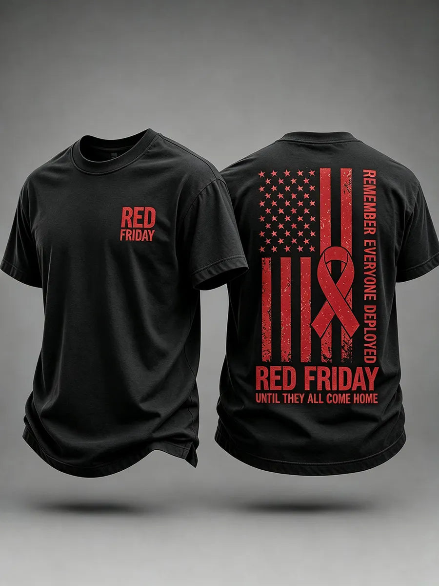 Men's Red Friday R.E.D. patriotic short-sleeve tee in black