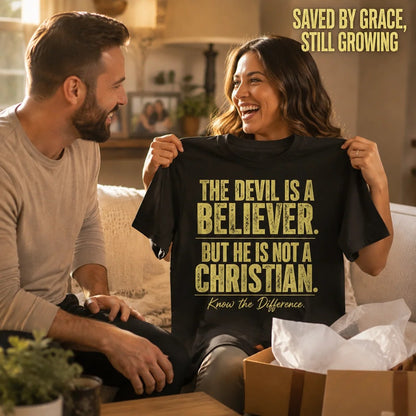 Devil Believer Christian T-shirt presented as a meaningful gift