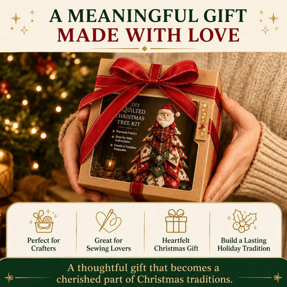 DIY quilted Christmas tree kit wrapped as a meaningful handmade gift