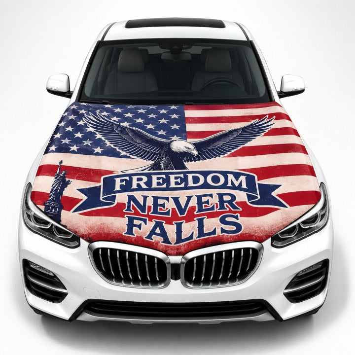 Freedom Never Fails eagle Lady Liberty car hood cover