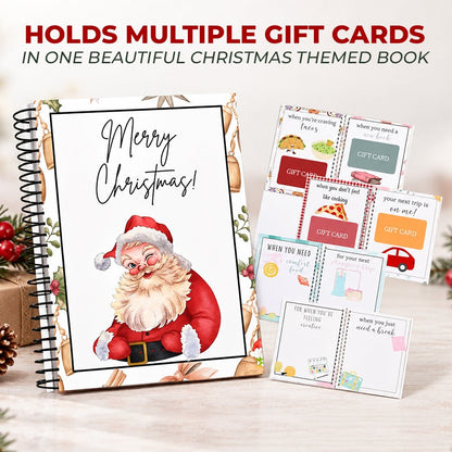 Christmas Gift Card Book with Santa cover and gift card pages