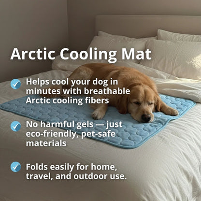 Arctic cooling dog mat features