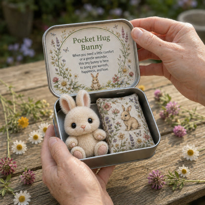 Pocket Hug Plush Keepsake Tin – Bunny mini plush pocket hug
