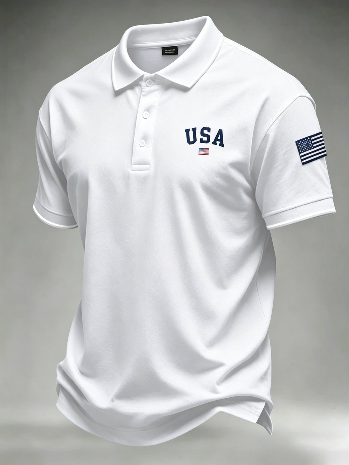 White USA 250th anniversary independence day men's polo shirt