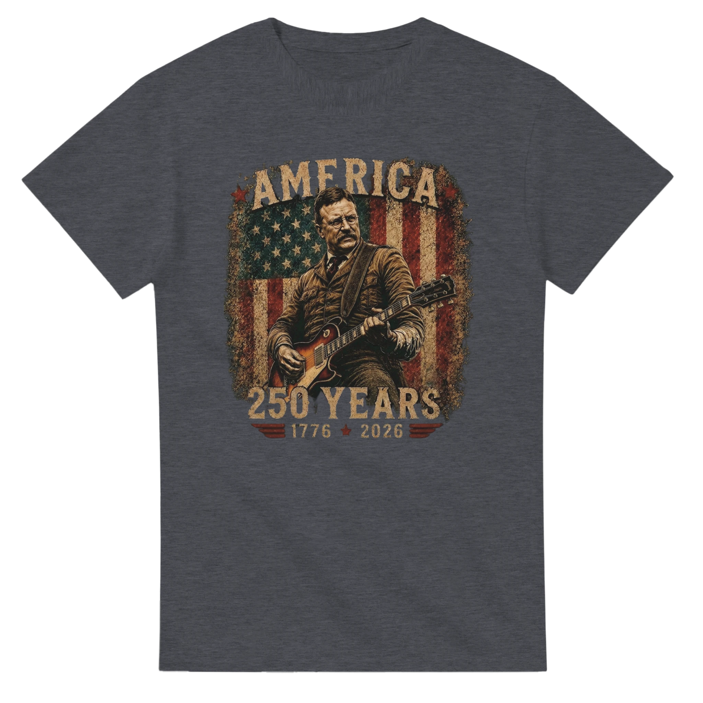 Teddy Roosevelt America 250 t-shirt dark heather