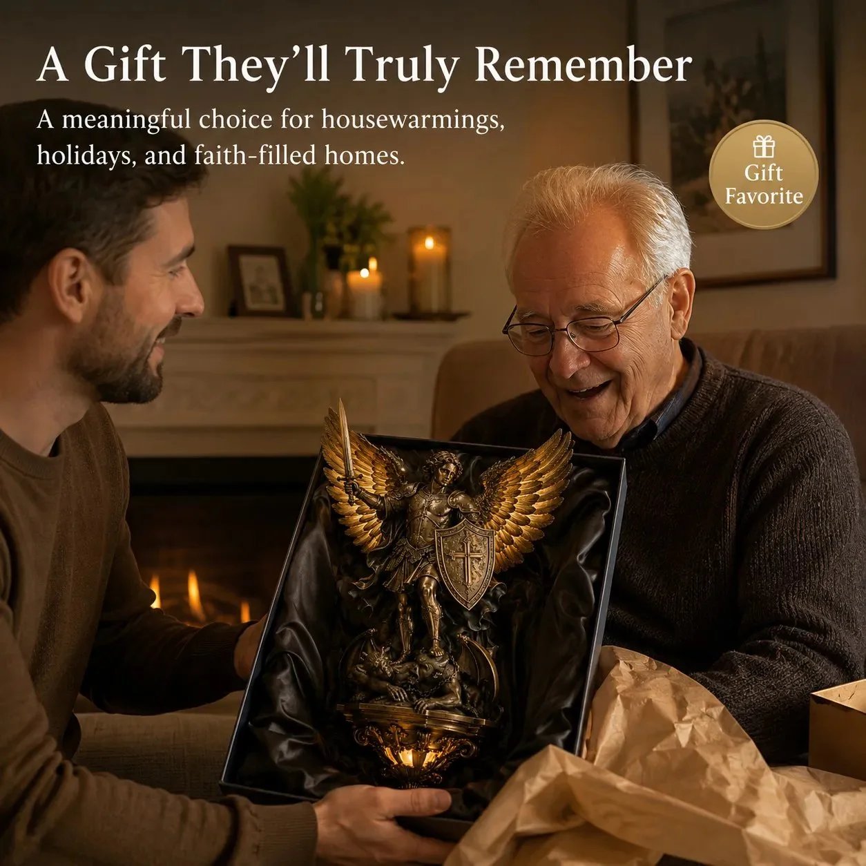 St. Michael wall light as a meaningful faith gift for family and loved ones