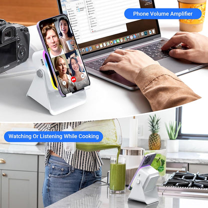 🎶📱 5-in-1 Wireless Induction Bluetooth Speaker with Adjustable Phone Stand
