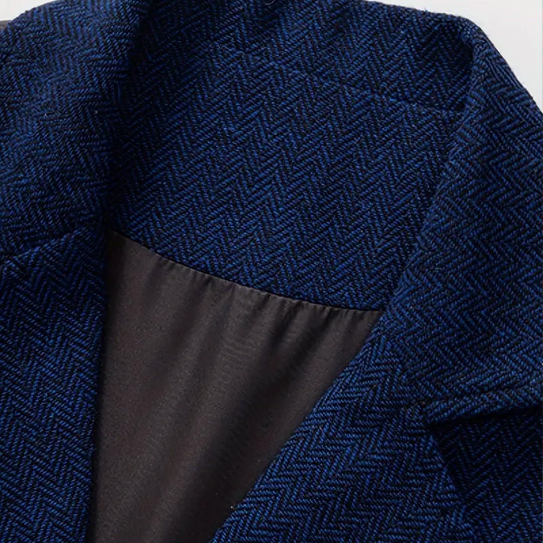 Featherlight herringbone tweed fabric texture close-up