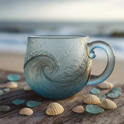 BlueWave ocean mug beach shells