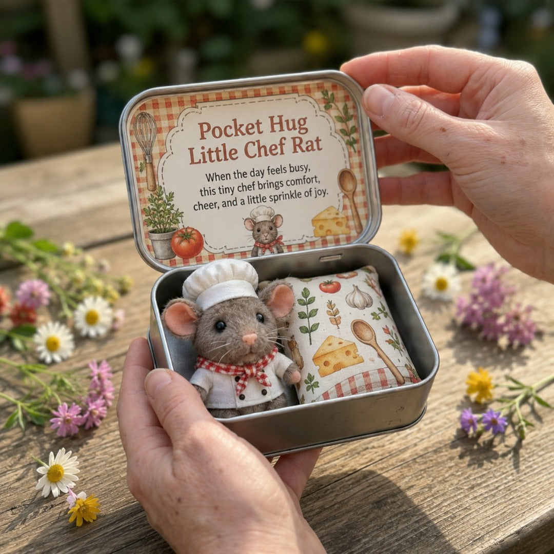 Pocket Hug Plush Keepsake Tin – Chef Rat mini plush gift