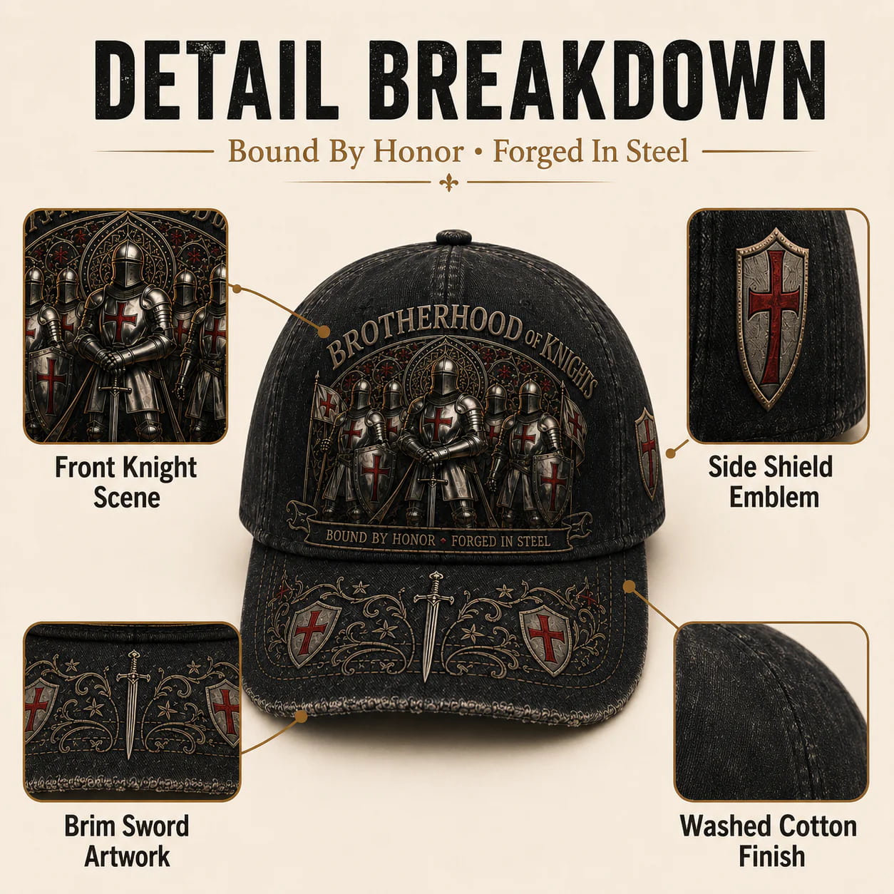 Brotherhood of Knights Embroidered Cap