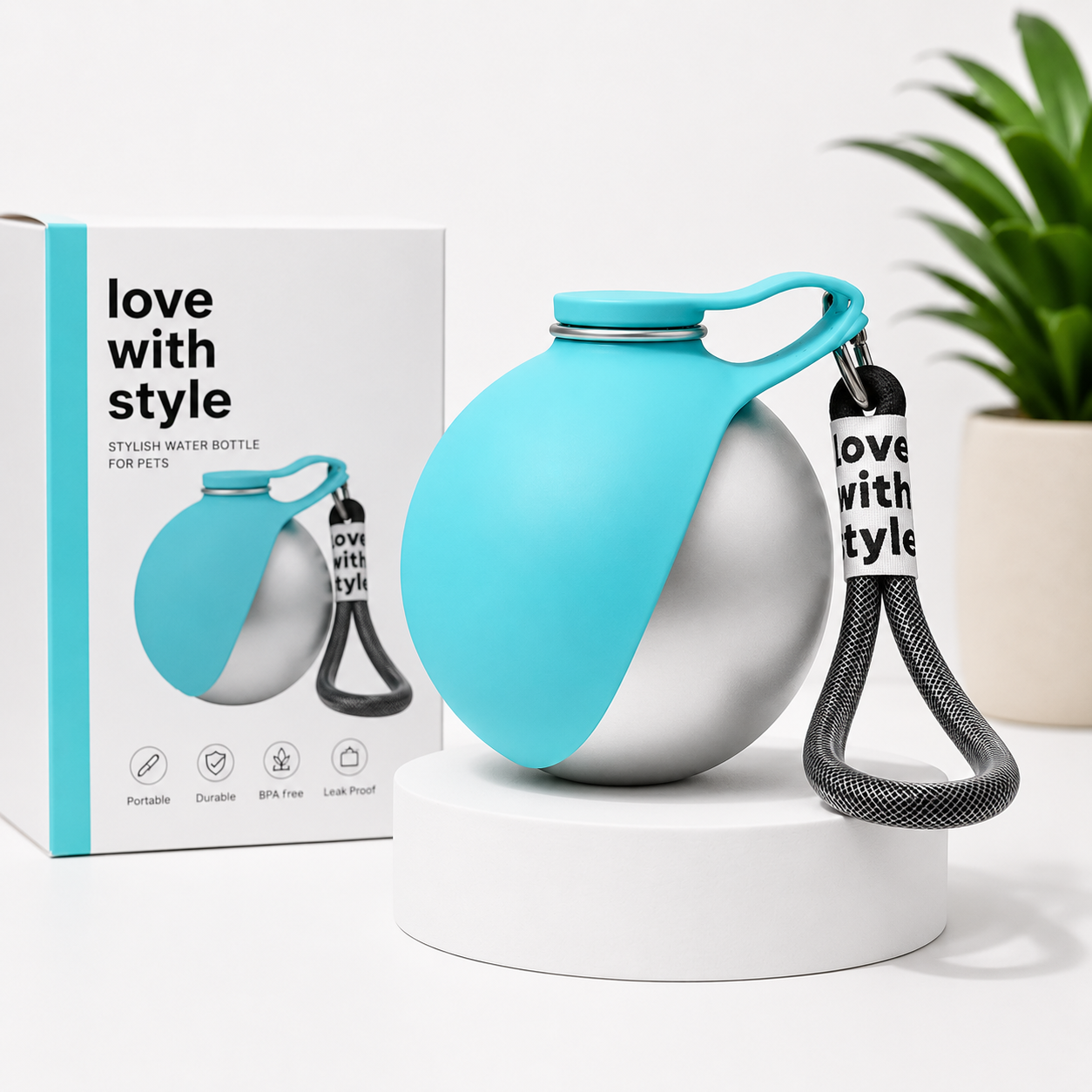 2-in-1 Leak-Proof Dog Water Bottle & Foldable Bowl