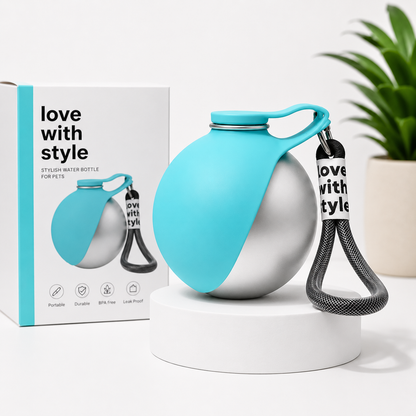 2-in-1 Leak-Proof Dog Water Bottle & Foldable Bowl
