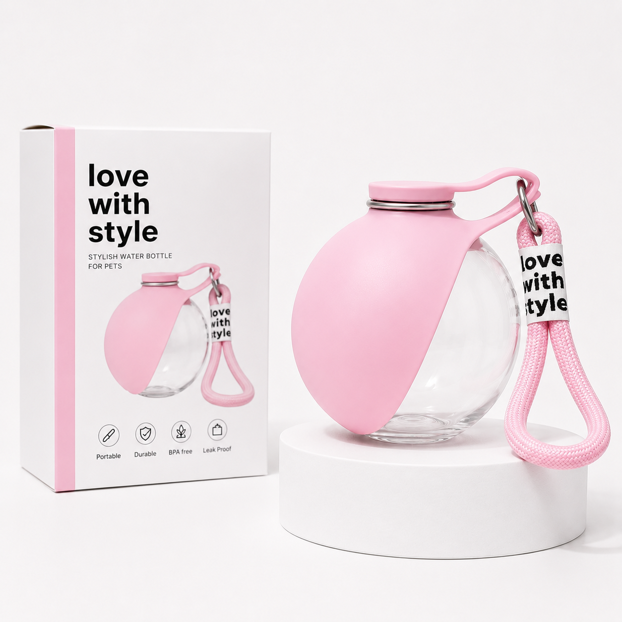 2-in-1 Leak-Proof Dog Water Bottle & Foldable Bowl