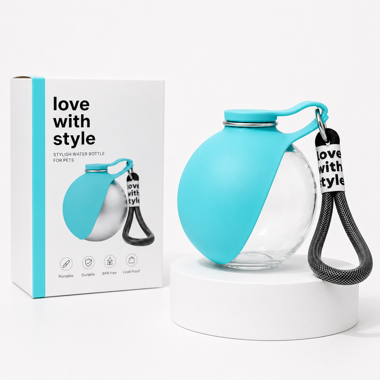 2-in-1 Leak-Proof Dog Water Bottle & Foldable Bowl