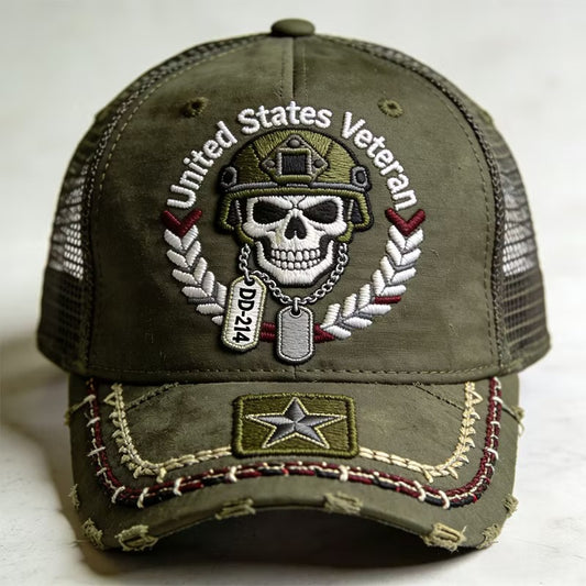 DD-214 United States Veteran Cap – Embroidered Edition
