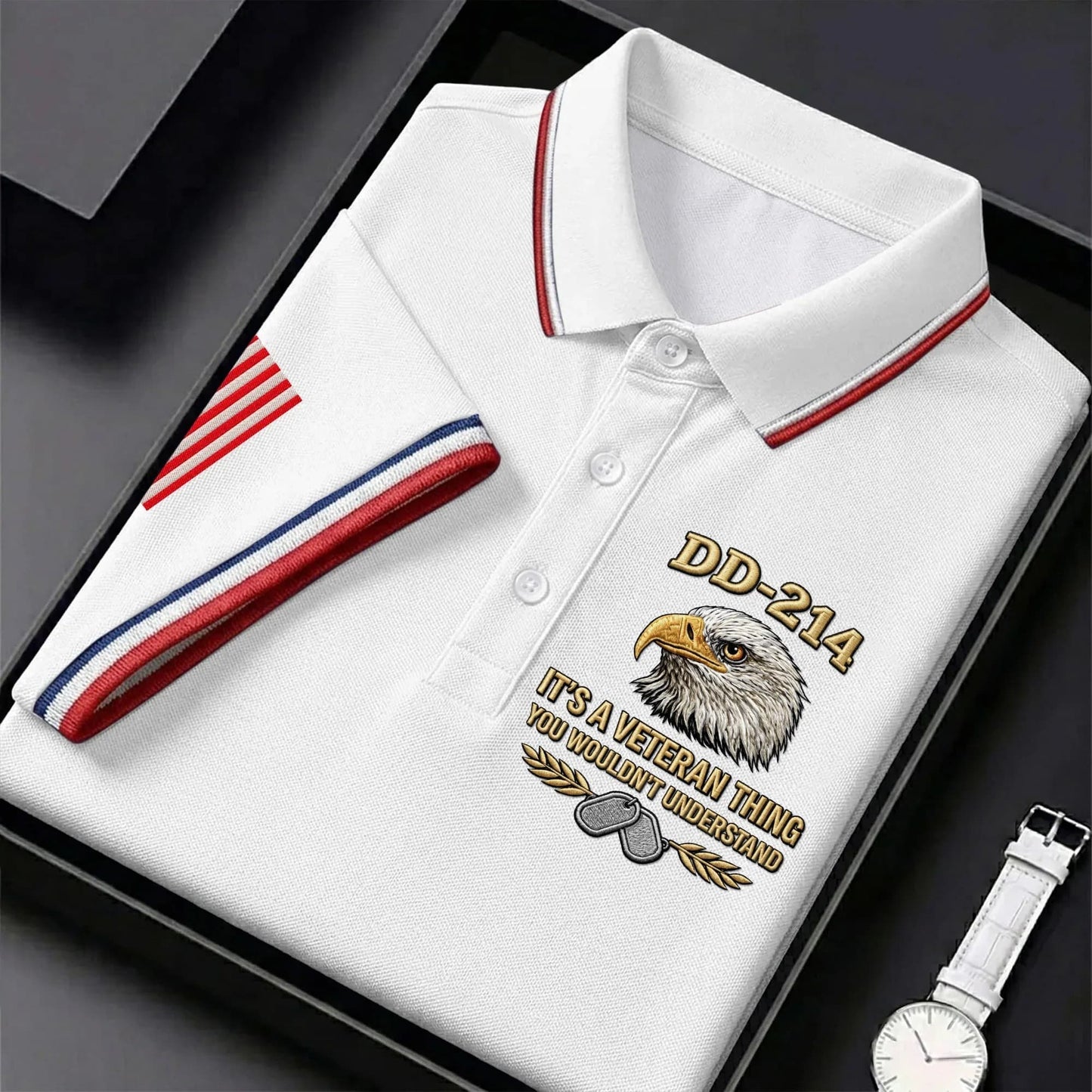DD-214 Veteran Eagle Polo Shirt – It’s A Veteran Thing