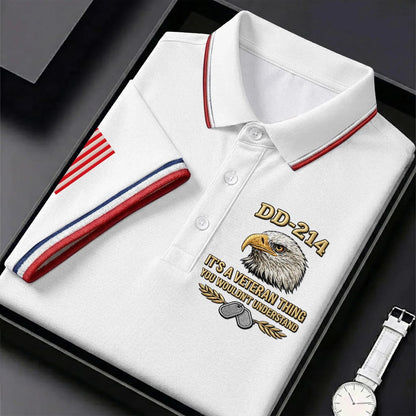 DD-214 Veteran Eagle Polo Shirt – It’s A Veteran Thing