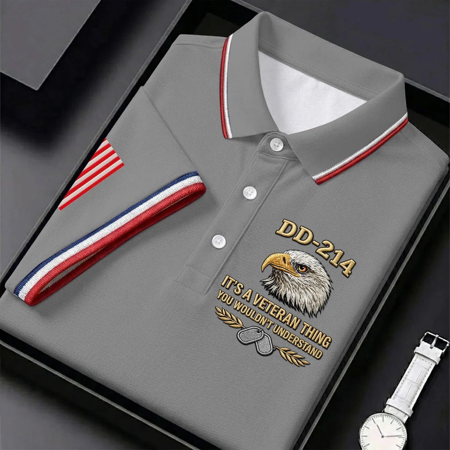DD-214 Veteran Eagle Polo Shirt – It’s A Veteran Thing