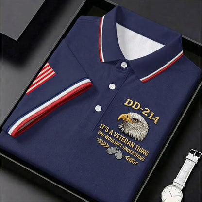 DD-214 Veteran Eagle Polo Shirt – It’s A Veteran Thing