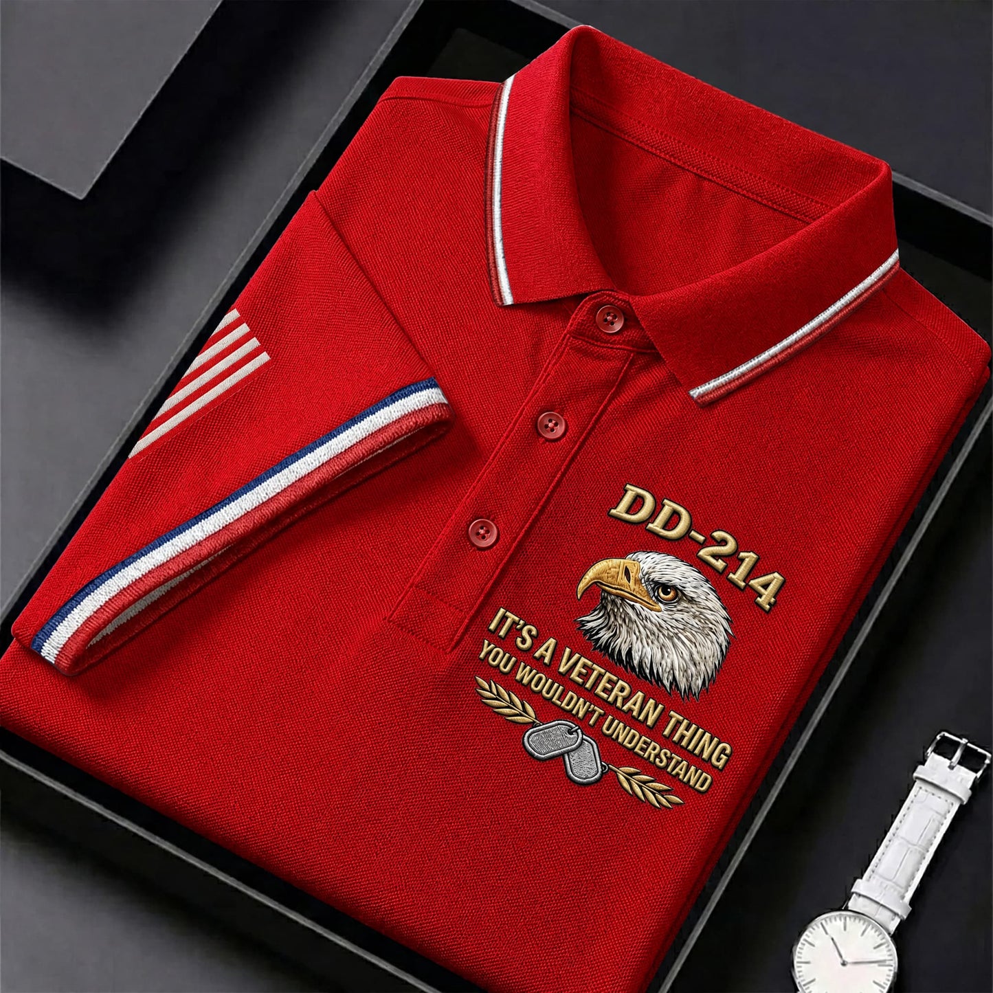 DD-214 Veteran Eagle Polo Shirt – It’s A Veteran Thing