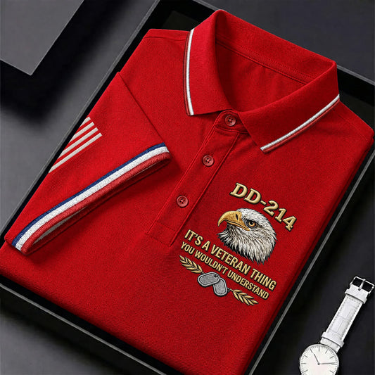 DD-214 Veteran Eagle Polo Shirt – It’s A Veteran Thing
