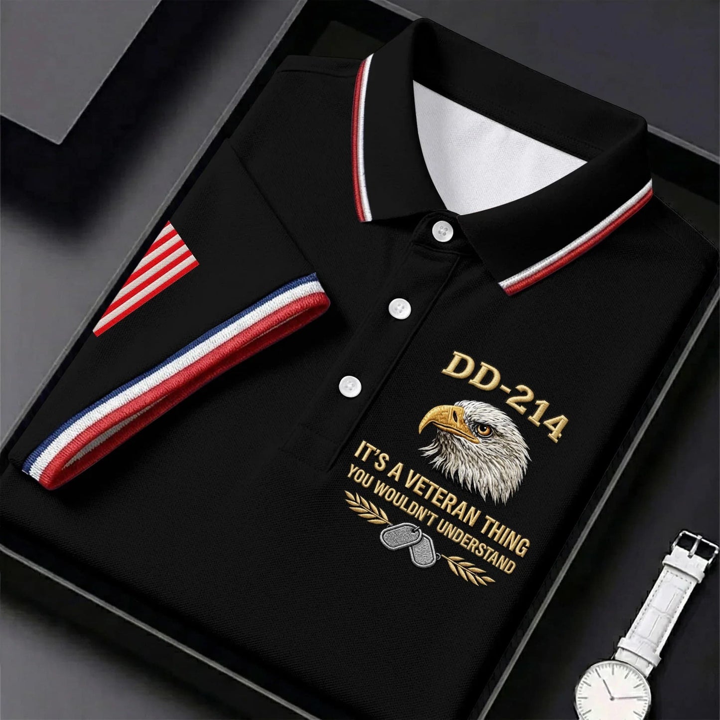 DD-214 Veteran Eagle Polo Shirt – It’s A Veteran Thing