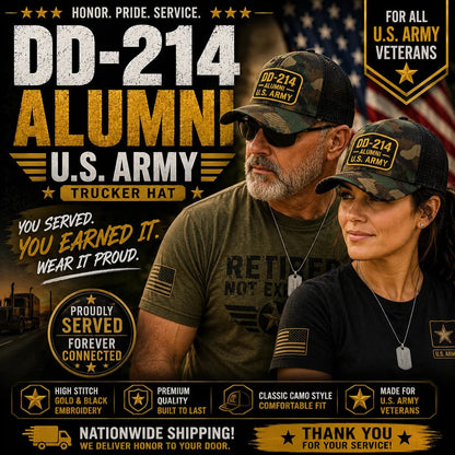 DD-214 Alumni U.S. Army Veteran Embroidered Cap