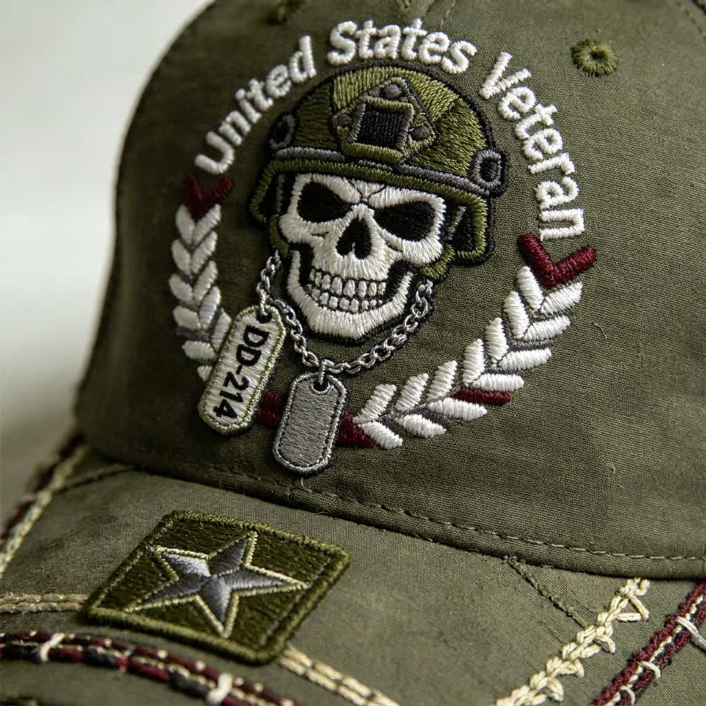 DD-214 United States Veteran Cap – Embroidered Edition
