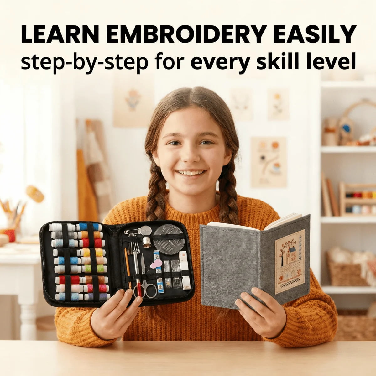 DIY Embroidery Stitch Book Kit for Beginners