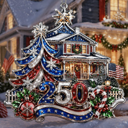 USA 250th anniversary American Christmas Home patriotic Christmas ornament