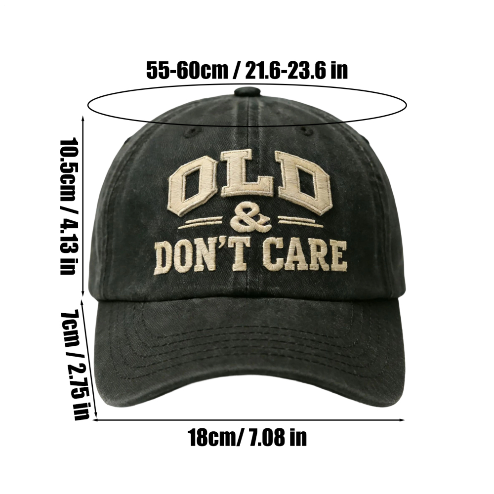 "Old & Don't Care" Vintage Dad Hat - Premium Embroidered Edition