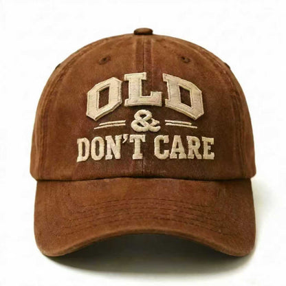 "Old & Don't Care" Vintage Dad Hat - Premium Embroidered Edition