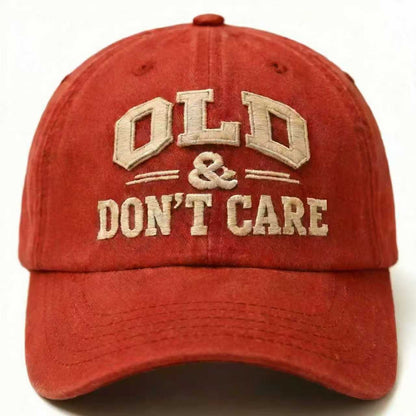 "Old & Don't Care" Vintage Dad Hat - Premium Embroidered Edition
