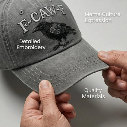 F-CAW-F Raven Vintage Washed Embroidered Cap
