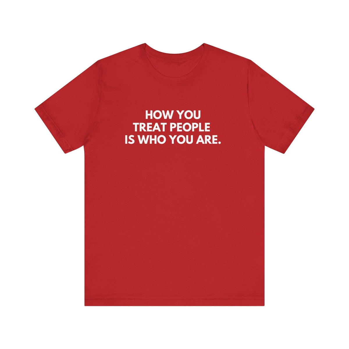 Treat People unisex graphic T-shirt in Red with white kindness slogan