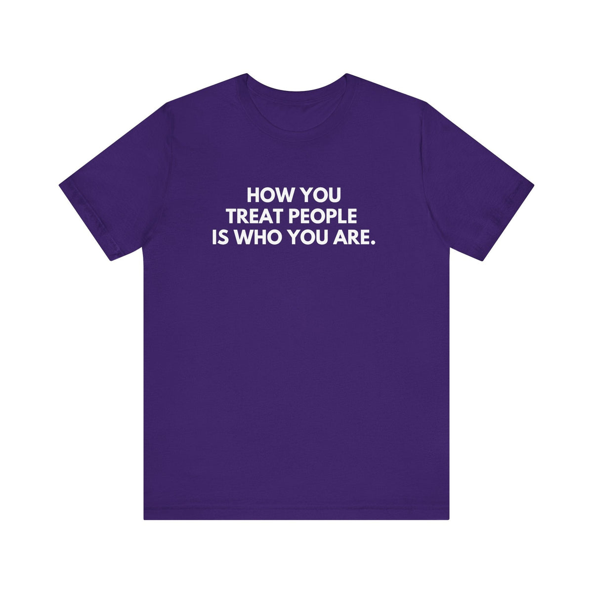 Treat People unisex graphic T-shirt in Team Purple with white kindness slogan