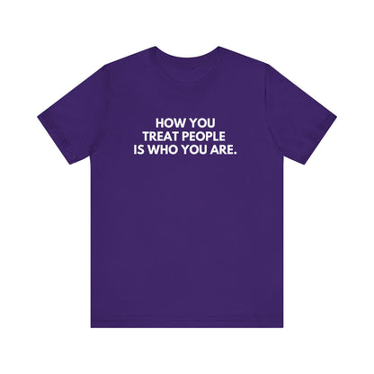 Treat People unisex graphic T-shirt in Team Purple with white kindness slogan