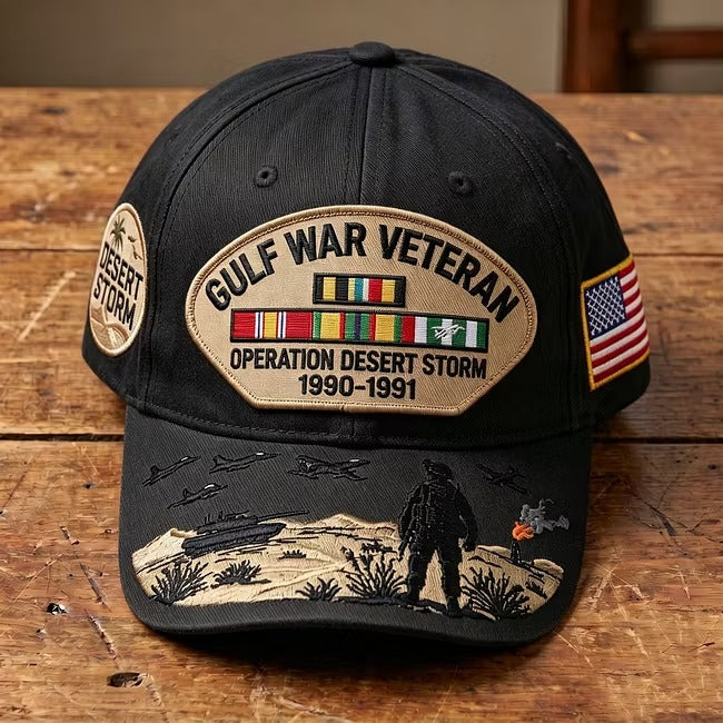 Gulf War Veteran Operation Desert Storm Embroidered Cap