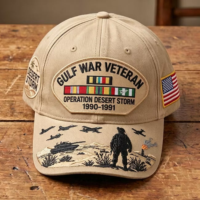 Gulf War Veteran Operation Desert Storm Embroidered Cap